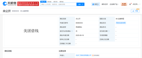 美團(tuán)拓展金融服務(wù)版圖 申請注冊“美團(tuán)借錢”商標(biāo)與旅客票務(wù)代理業(yè)務(wù)深化布局